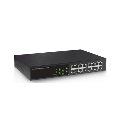 100M 16 Port Rack Mounted Network Switch พร้อมโครงเหล็ก 11 นิ้ว