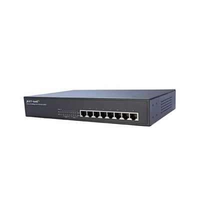 100M 8 Port Unmanaged POE Switch Rack ติดตั้งในตัวจ่ายไฟ